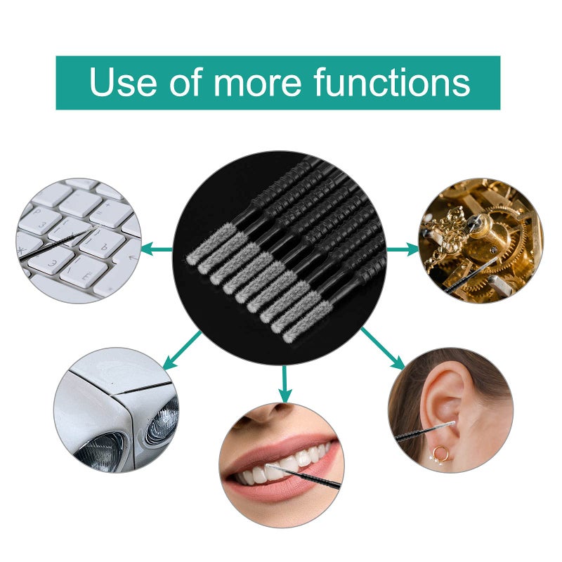 Dming 200PCS Micro Applicators Brushes Mini Cotton Swabs Remove Grafted Eyelash Glue Dedicated Brush Disposable Microswabs for Eyelash Extensions Make up and Lash Clean and Personal Care (Black) - Image 5